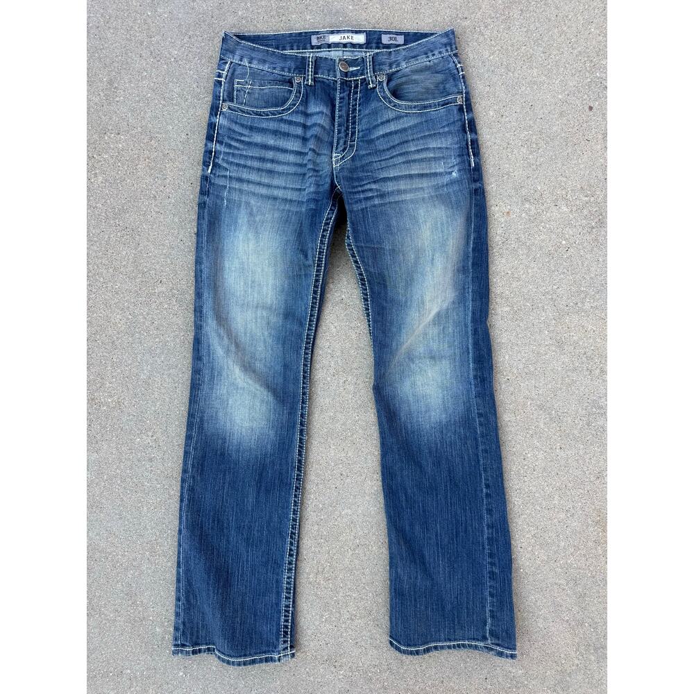BKE Jake 30L Regular Fit Boot Cut Blue Jeans Stretch ABM15032 - Picture 4 of 10